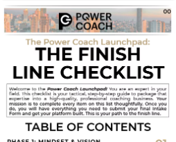 The Finish Line Checklist workbook